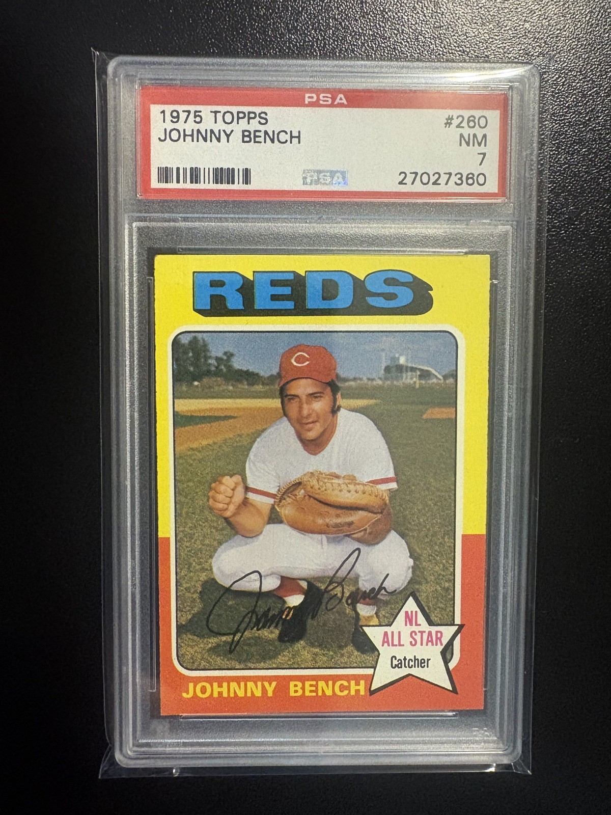 1975 Topps - Johnny Bench (#260) Reds PSA 7 Hall of Fame Member