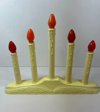 Vintage 5 Light Window Electric Candelabra Candolier Plastic Drip Christmas