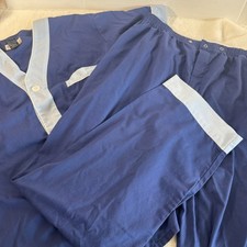 Robert Alan Mens L Blue Pajamas Long Sleeve Sleep Set