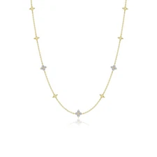 BRAND NEW LAFONN Yellow Gold Plated Trillium Station 0.85CTW Necklace N0352CLG20