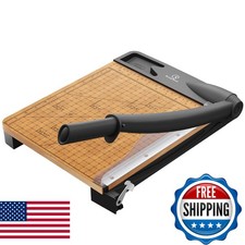 SyntpNovo 12 Inch Heavy Duty Paper Cutter, Wood Base Guillotine Paper Trimmer