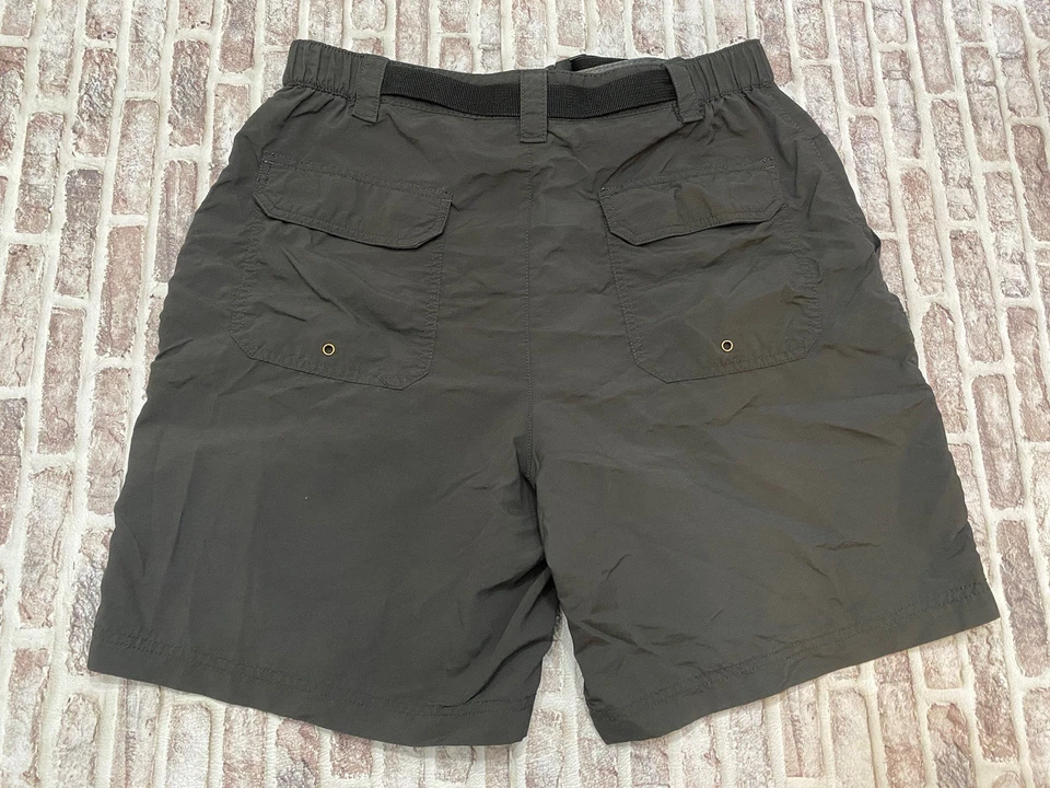 Croft & Barrow Belted Cargo Shorts Mens 34 8” Inseam Dark Gray 100% Nylon - Image 2 of 4