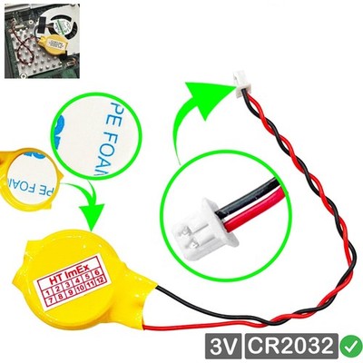 CR2032 RTC CMOS Batterie Knopfzellen mit Stecker kabel für ASUS Eee PC 1215N/VX6