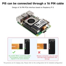Raspberry Pi 5B/5 PCIe to M.2 Adapter Board Radiator Fan Nvme Hard Disk Protocol