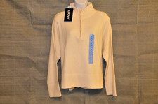 DKNY Women's Quarter-Zip Sweater Size Large Cream Long Sleeve New With Tags