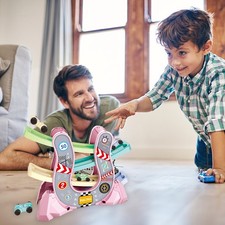 _Car Ramp Race Track Toy For Click Clack Racing Track With 4pcs Cars And Parking