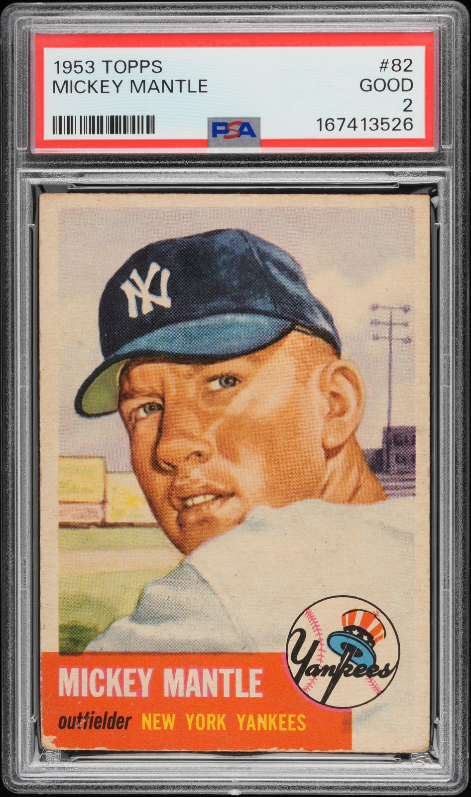 1953 Topps Mickey Mantle PSA 2