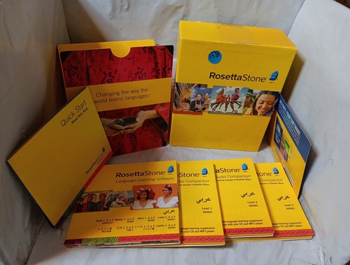 Rosetta Stone Arabic Language Learning Software CDs Set Includes Level 1, 2, 3