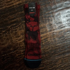 Stance Child’s Play Chucky Friends Till The End Large Mens Crew Socks Red NEW