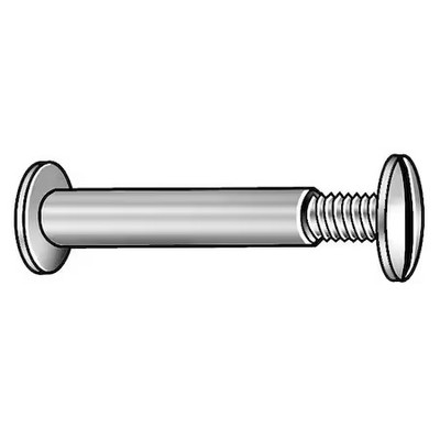 Binding Barrel, #8-32, 5/8 In Brl Lg, 13/64 In Brl Dia, Aluminum Plain, 50 Pk,