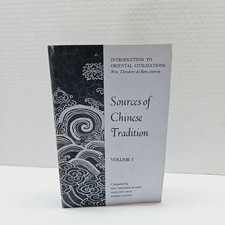 Sources of Chinese Tradition Vol 1 De Bary Chan Watson 1960 Columbia University