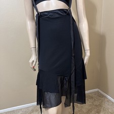 Women’s Black Polyester Casual Summer Asymmetric Stretch Zipper Size M Skirt Women’s Black Polyester Casual Summer Asymmetric Stretch Zipper Size M Skirt - Image 1