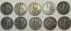 Lot of (10) Walking Liberty Half Dollars. Mixed Dates.