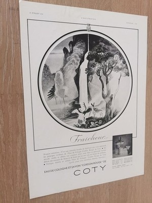 Coty Eau de Cologne 1936 Cordon Rouge Paris Original französische Werbung Anzeige - 1177