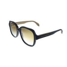 New Alexander McQueen AM 300S 004 Black Plastic Sunglasses Yellow Gradient Lens