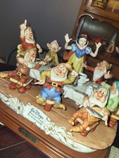 RARE WALT DISNEY'S SNOW WHITE & THE SEVEN DWARFS CAPODIMONTE ITALY LIMITED ED