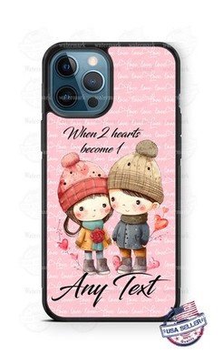 When 2 Hearts Become 1 Lovely Couple Phone Case for iPhone 17 Samsung Google 6a
