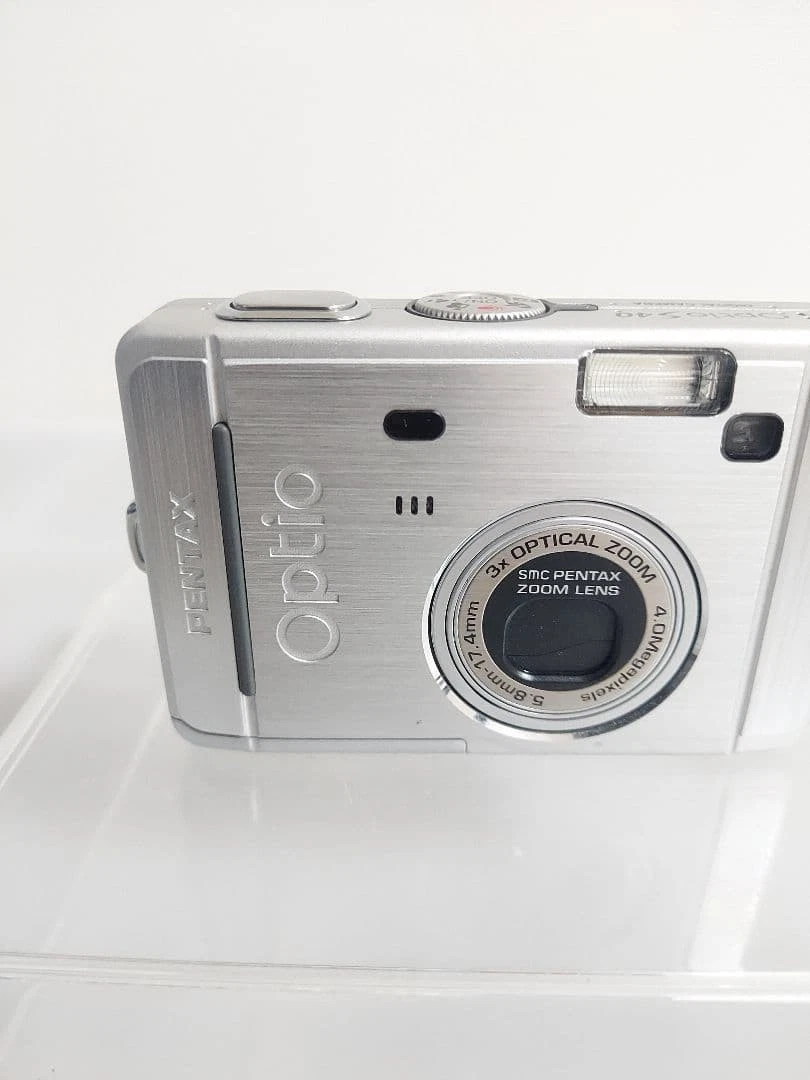 実写美⭕️【動作確認済】ペンタックス PENTAX OPTIO S40 乾電池式 コンパクトカメラ PENTAX Optio S40 シルバー ペンタックス k2808