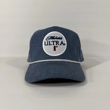 Michelob Ultra Hat Cap Beer Logo Circle Patch Rope Snapback Blue Logo Alcohol