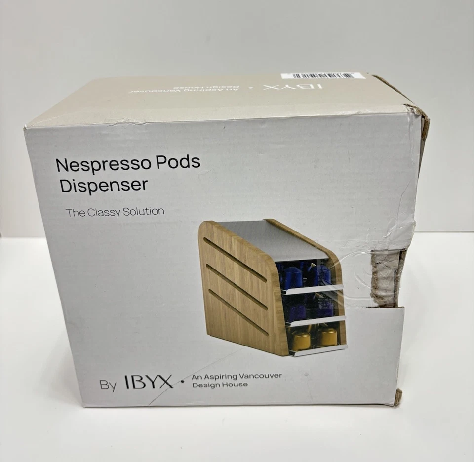 Nespresso Pods Dispenser Bamboo 3-Tier Holder/ Drawer Coffee Pod Holder New