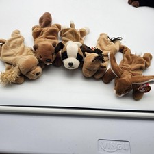 Ty Beanie Babies Spunky Bucky Bernie Derby Ears Plush Lot 5 Small Brown