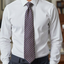 Brooks Brothers Silk Tie Blue Red Gold Stripe Repp Made in USA