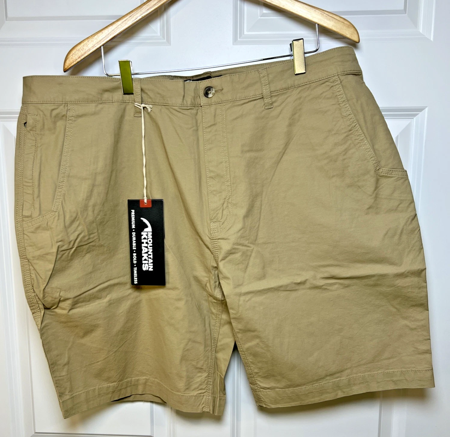Mountain Khakis Stretch Poplin Shorts 40x10 Khaki Relaxed Fit Gorpcore Hike NWT