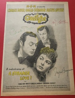 Vintage Original Ad Ingrid Bergman Charles Boyer "Gaslight" Autographed 1940s