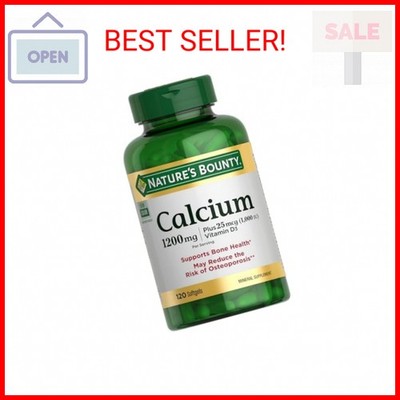 Nature's Bounty Calcium 1200 mg with Vitamin D3 - Bone Health Softgels, Calcium 