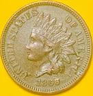 1866 U.S. INDIAN HEAD CENT PENNY 1c COIN (XF-Extra Fine), Full "LIBERTY."