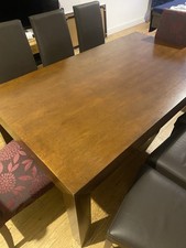 Mango Wood Table And 8 Chairs. From Next. 6 Brown Leather And 2 Red Print