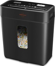 Paper Shredder for Home Use 6-Sheet Cross-Cut Shredder Also Shred Card/Clip