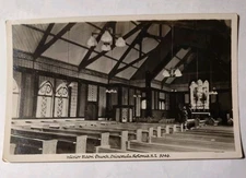 New Zealand Postcard Real Photo RPPC Maori Church Ohinemulu Rotorua Souvenir Vtg