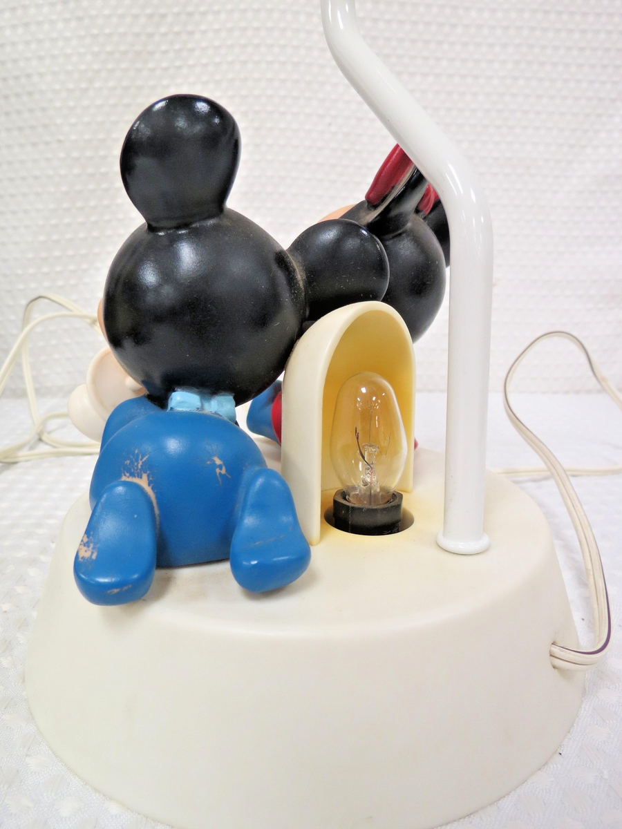 Vintage 1984 Disney Mickey Minnie Mouse Lamp Night Light Kids Room