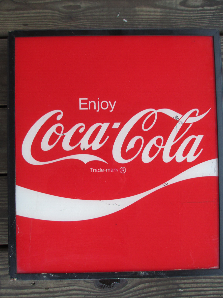 Coca-Cola Red Plexi Vending Machine Panel Enjoy Logo In Original