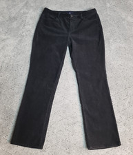 Talbots Pants Womens 8P Black Heritage Corduroy Mid Rise Straight Stretch Casual