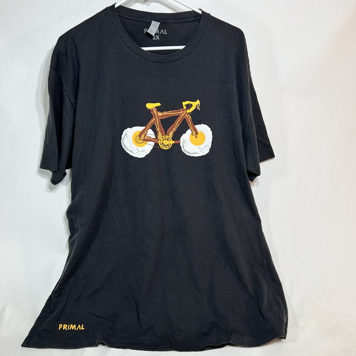 Primal Wear Cycling T Shirt Eggs And Bacon Bike Mens 2XL Black - Main Image