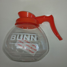 Bunn Coffee Glass Decanter Carafe Decaf Orange Handle 8 Cup 64oz New No Box