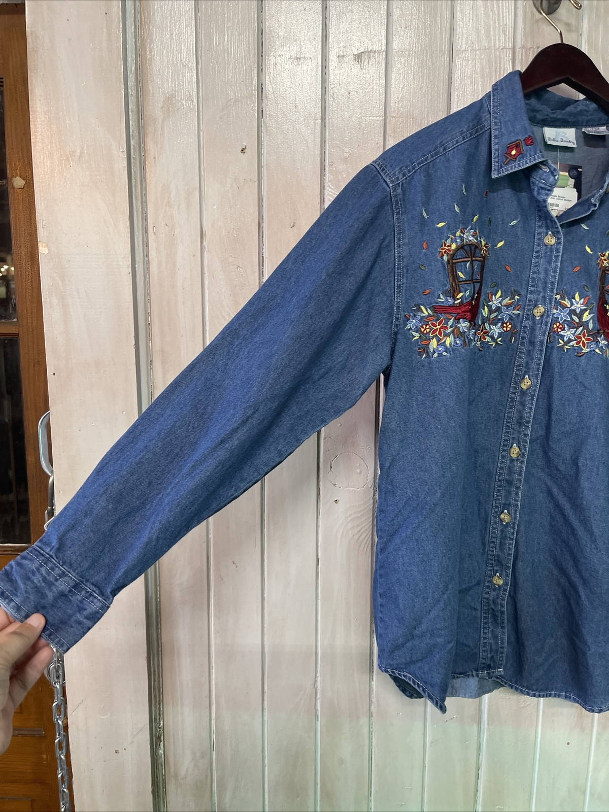 Vintage Bobbie Brooks Womens Denim Button Up Shirt Re… Gem