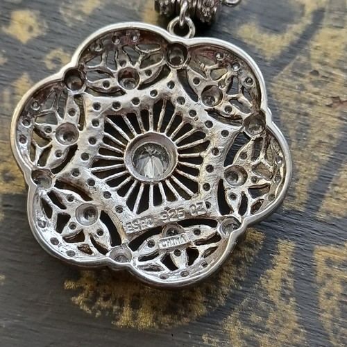 John Esposito Espo Silver .925 Art Deco Necklace W/ Clear CZ 10” Magnetic Clasp - Picture 7 of 10