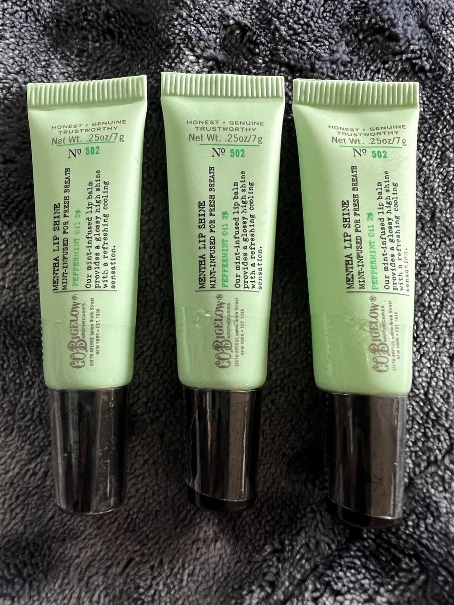c.o. bigelow mentha lip shine CO Bigelow Mentha Lip Shine Peppermint No #502 .25 Oz For Fresh Breath Lot  Of 3