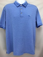 Tommy Bahama Mens Polo Shirt Size Large Blue Polyester Modal