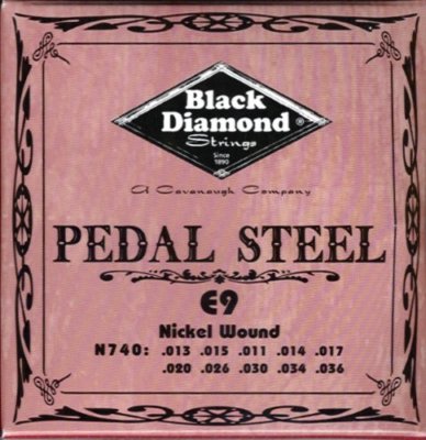 MPN740 Black Diamond Nickel Wound Pedal Steel S Set, 10 String, E9 Tuning N740