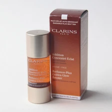 CLARINS RADIANCE PLUS GOLDEN GLOW BOOSTER FOR FACE SELF TANNER .5 OZ. IN BOX NEW