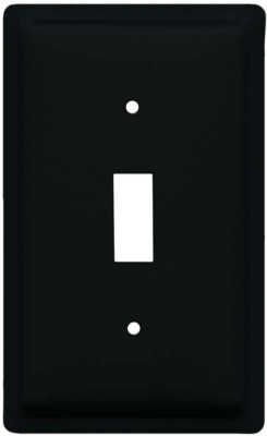 Mulberry Black Anodized Aluminum 1-Gang Switch Cover Wallplate Switchplate - 5pk