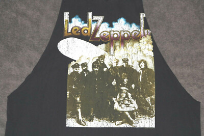 Sleeveles LED ZEPPELIN Rock Black T-Shirt Rock Metal ZEP L LRG Large ZV