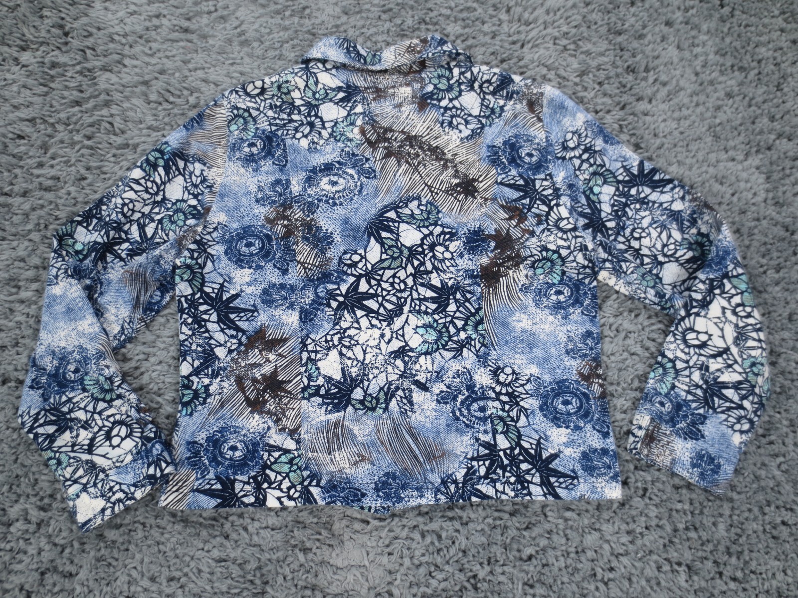 Patchington Jacket Womens Medium* Blue Floral Cot… - image 10