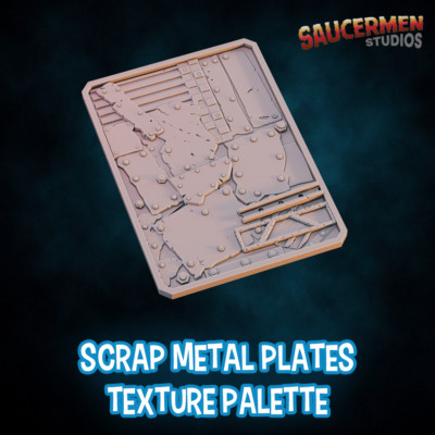 Altmetallplatten Trockenpinsel Texturpalette für Miniaturmalerei - ungrundiert