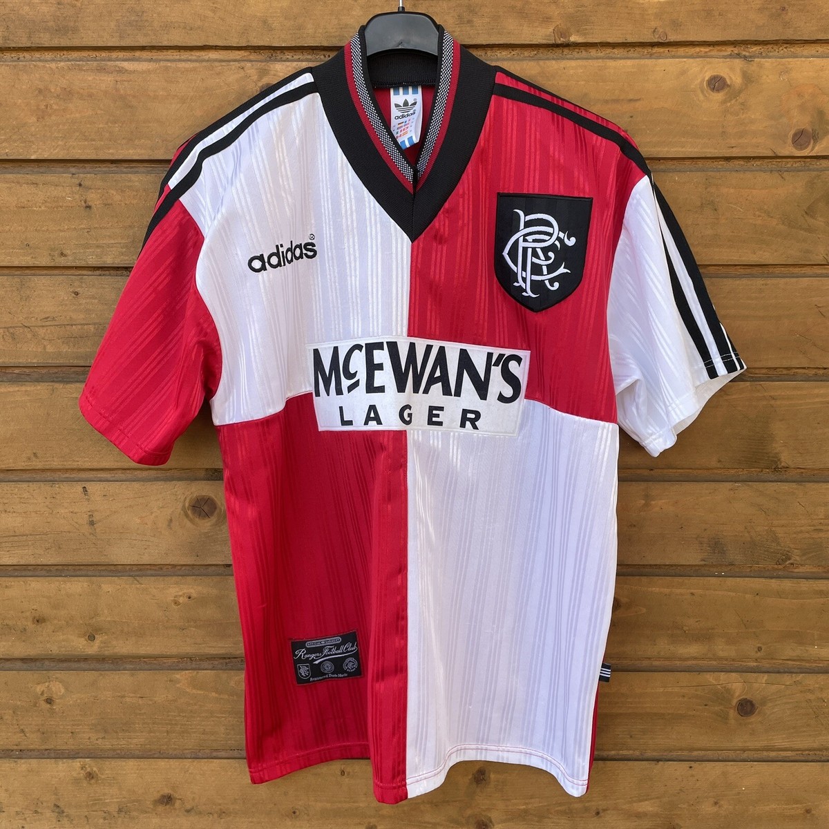 1995/96 GASCOIGNE #8 Rangers Vintage adidas Away Football Shirt