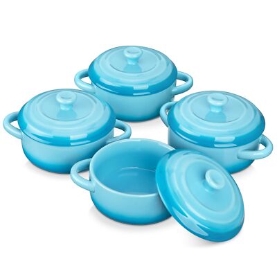 LOVECASA Mini Cocotte Set,12 OZ Small Casserole Dishes with Lids,Cocotte with...